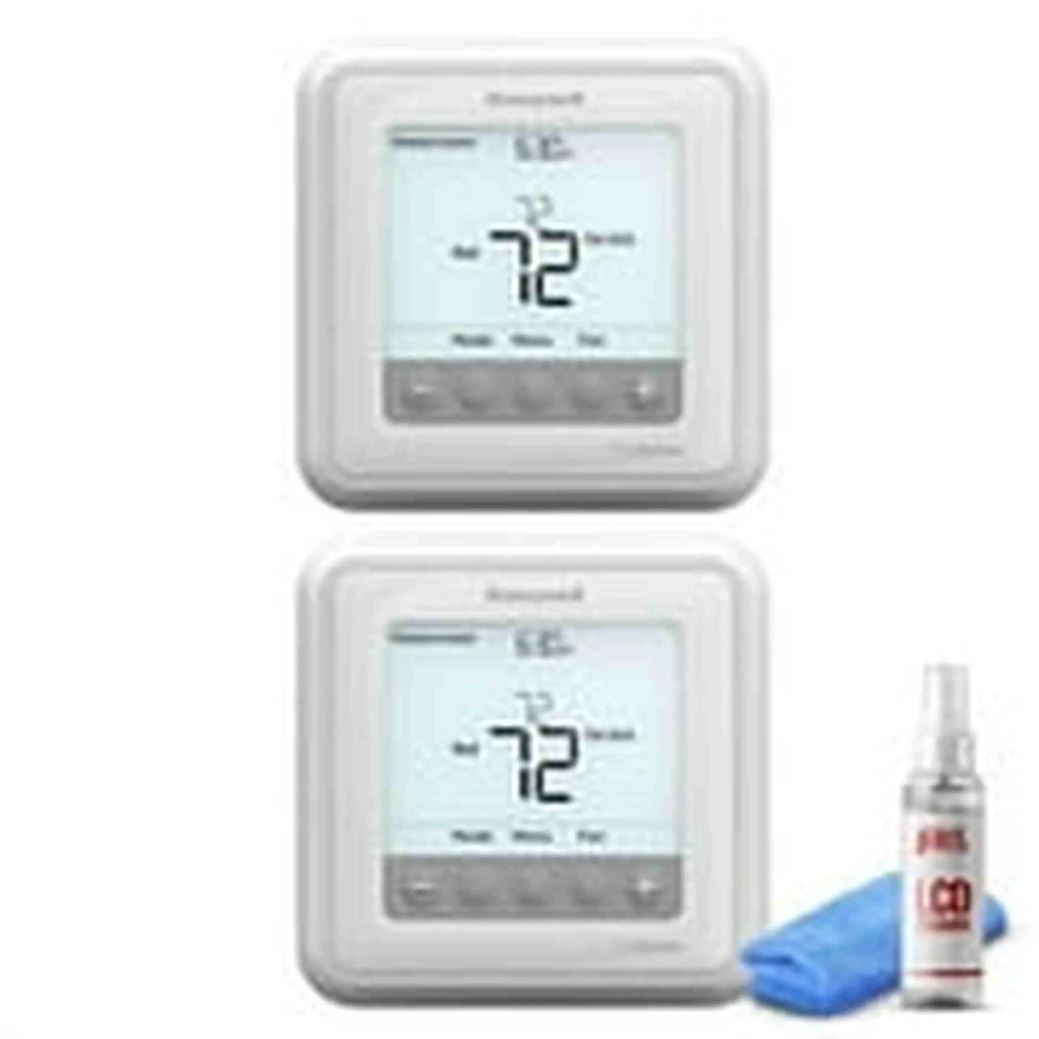 2-Pack Honeywell TH6210U2001/U T6 Pro Programmable Thermostat   LCD Cleaner Bundle