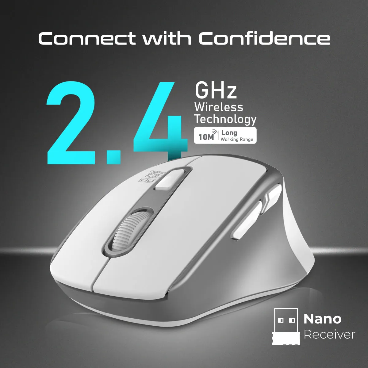 2.4GHz Ergonomic 2200 DPI Silent Click Wireless Mouse