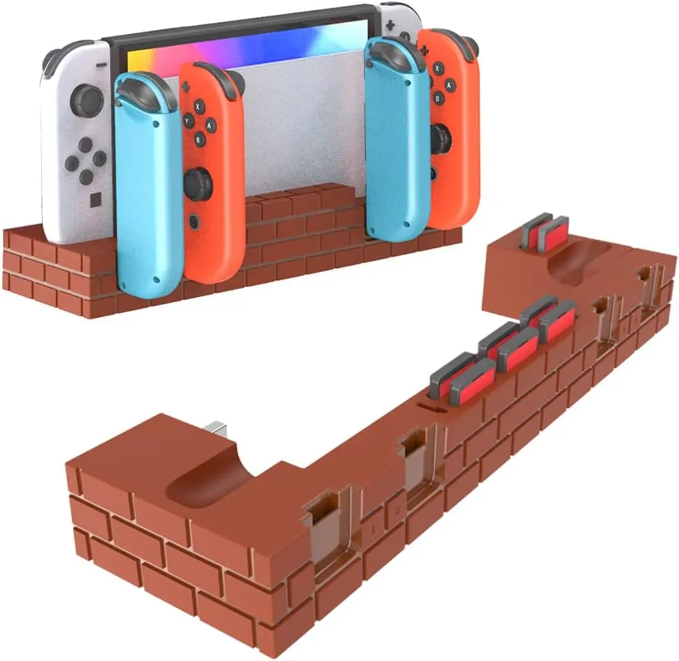 4 port Multi Charger Dock for Nintendo Switch: Charge up to 4 Joycons and store up to 8 games