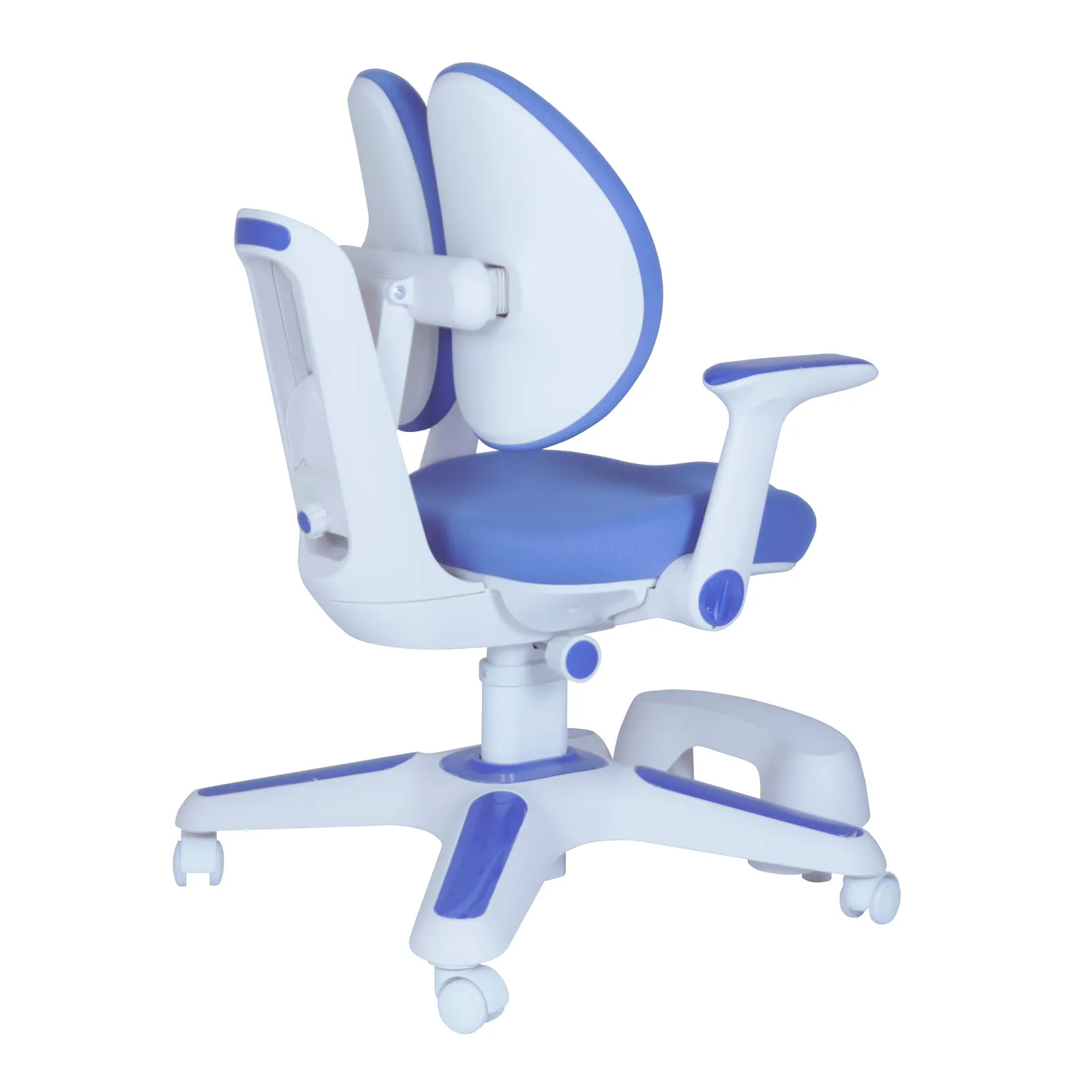 6x Ergonomic Study Chairs for Kids - Height Adjustable - Blue
