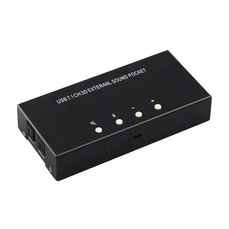 7.1 Channel External USB Sound Card Sound Box with Driver CD Digital Audio Streaming Vista Sound Card Adapter for Computer