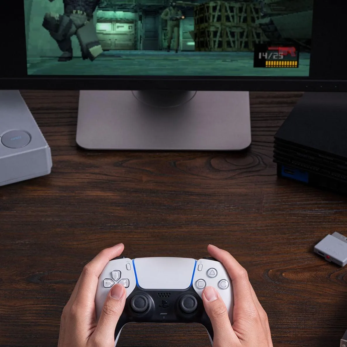 8BitDo Retro Receiver For Sony PlayStation PS1 and PS2, Use 8BitDo, PS4, XBox, Switch Game Controllers