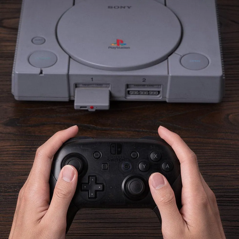 8BitDo Retro Receiver For Sony PlayStation PS1 and PS2, Use 8BitDo, PS4, XBox, Switch Game Controllers