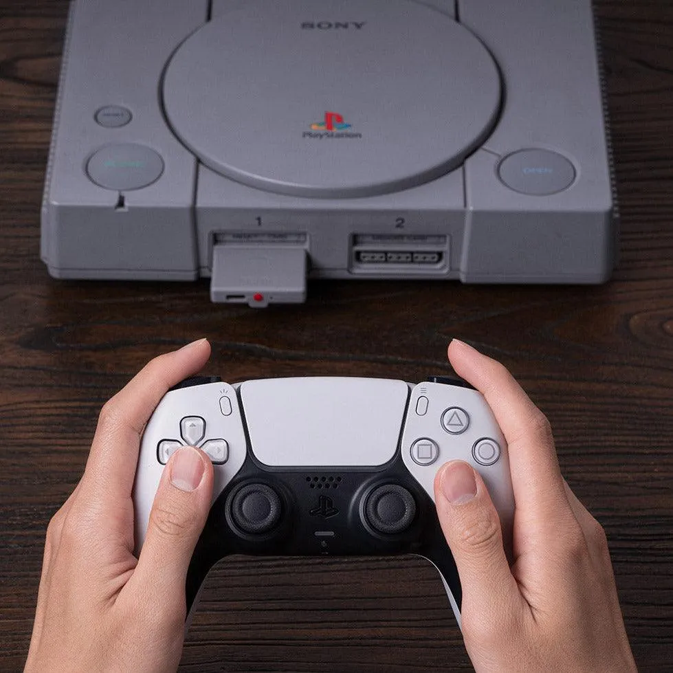 8BitDo Retro Receiver For Sony PlayStation PS1 and PS2, Use 8BitDo, PS4, XBox, Switch Game Controllers