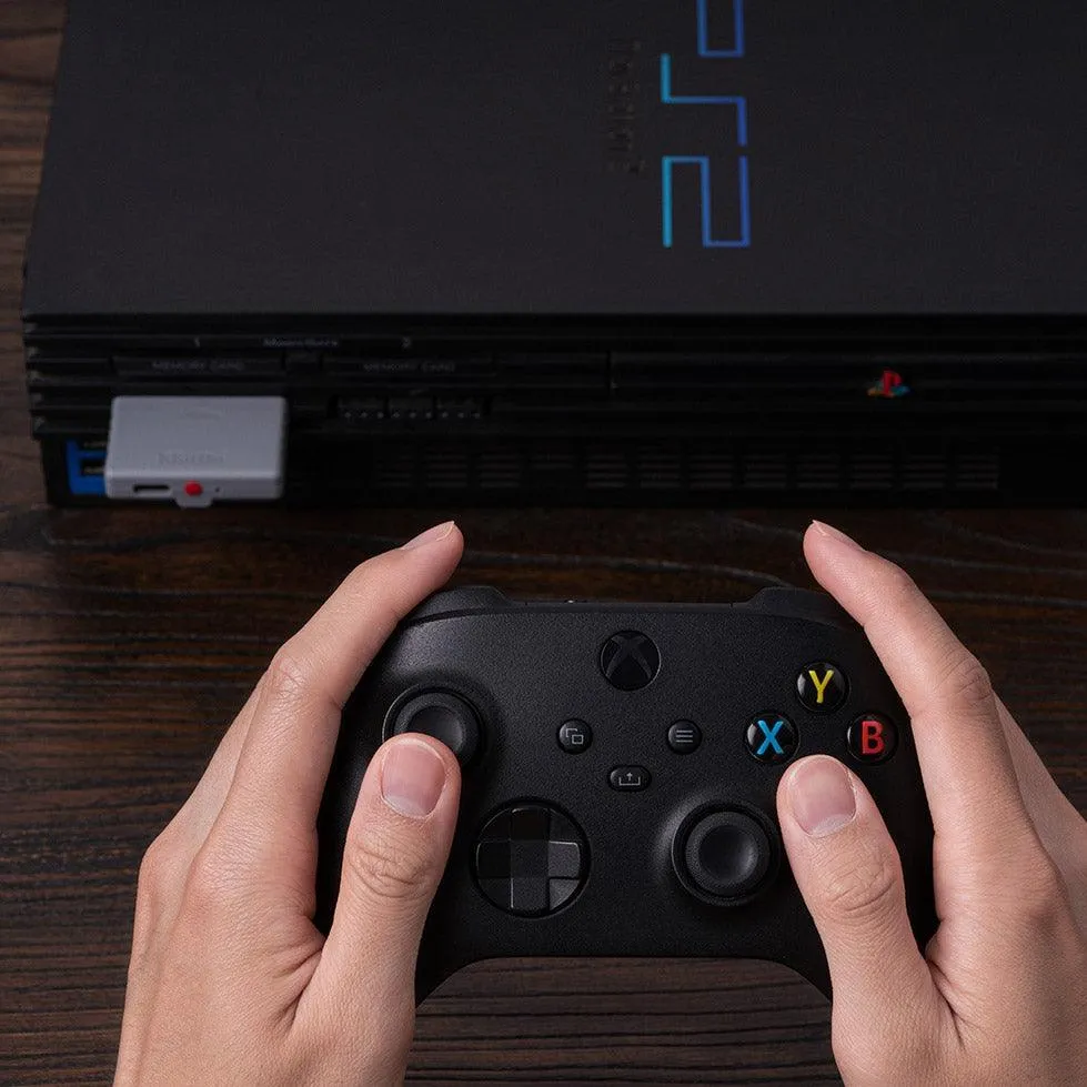 8BitDo Retro Receiver For Sony PlayStation PS1 and PS2, Use 8BitDo, PS4, XBox, Switch Game Controllers