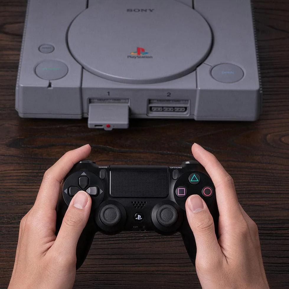 8BitDo Retro Receiver For Sony PlayStation PS1 and PS2, Use 8BitDo, PS4, XBox, Switch Game Controllers