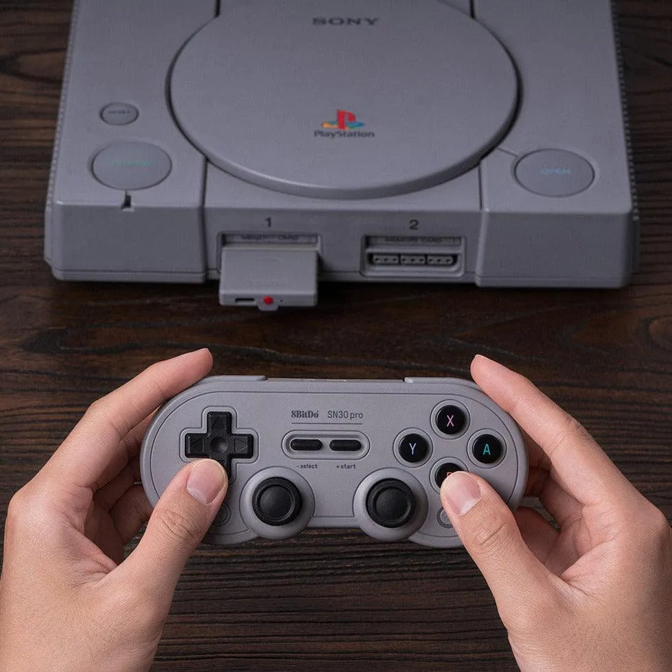 8BitDo Retro Receiver For Sony PlayStation PS1 and PS2, Use 8BitDo, PS4, XBox, Switch Game Controllers