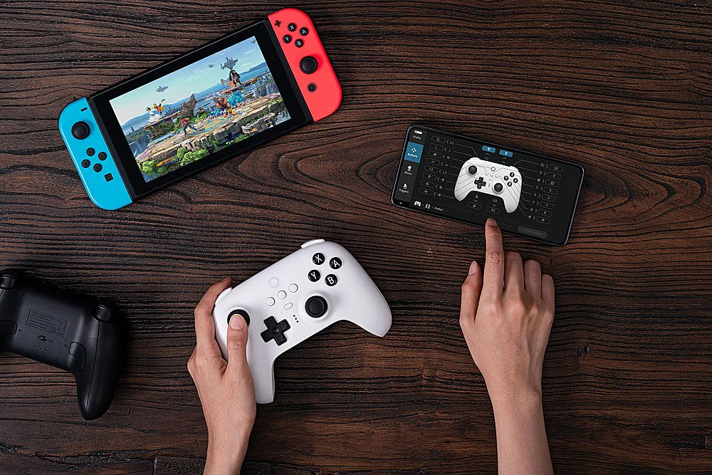 8BitDo - Ultimate Bluetooth Controller for Nintento Switch and Windows PCs with Dock - White