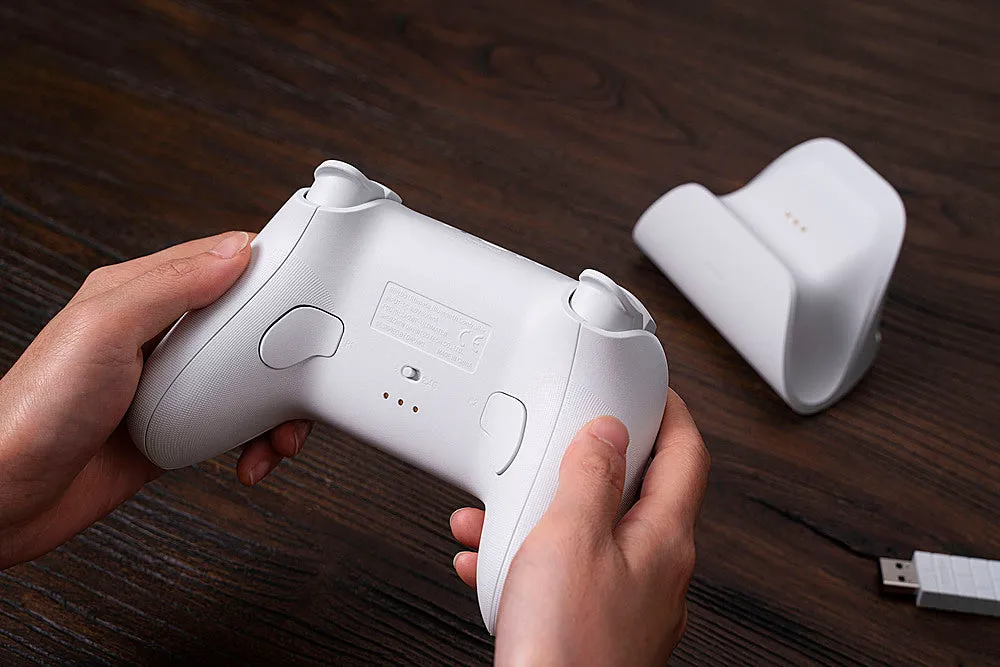 8BitDo - Ultimate Bluetooth Controller for Nintento Switch and Windows PCs with Dock - White