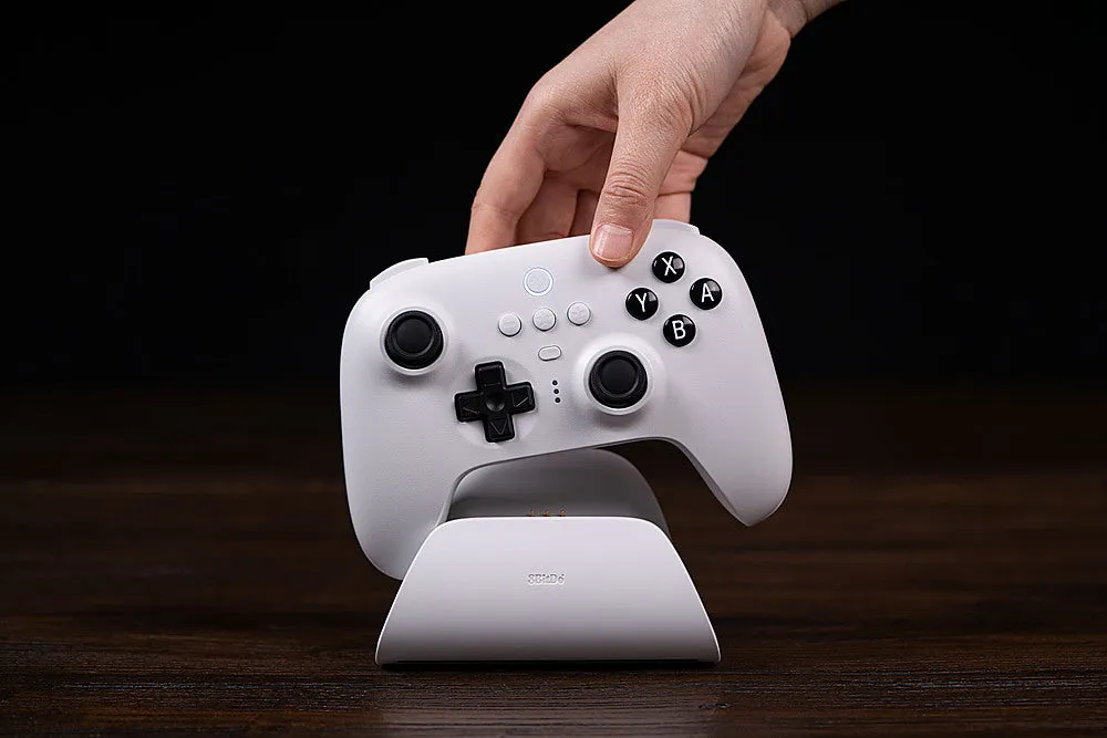 8BitDo - Ultimate Bluetooth Controller for Nintento Switch and Windows PCs with Dock - White