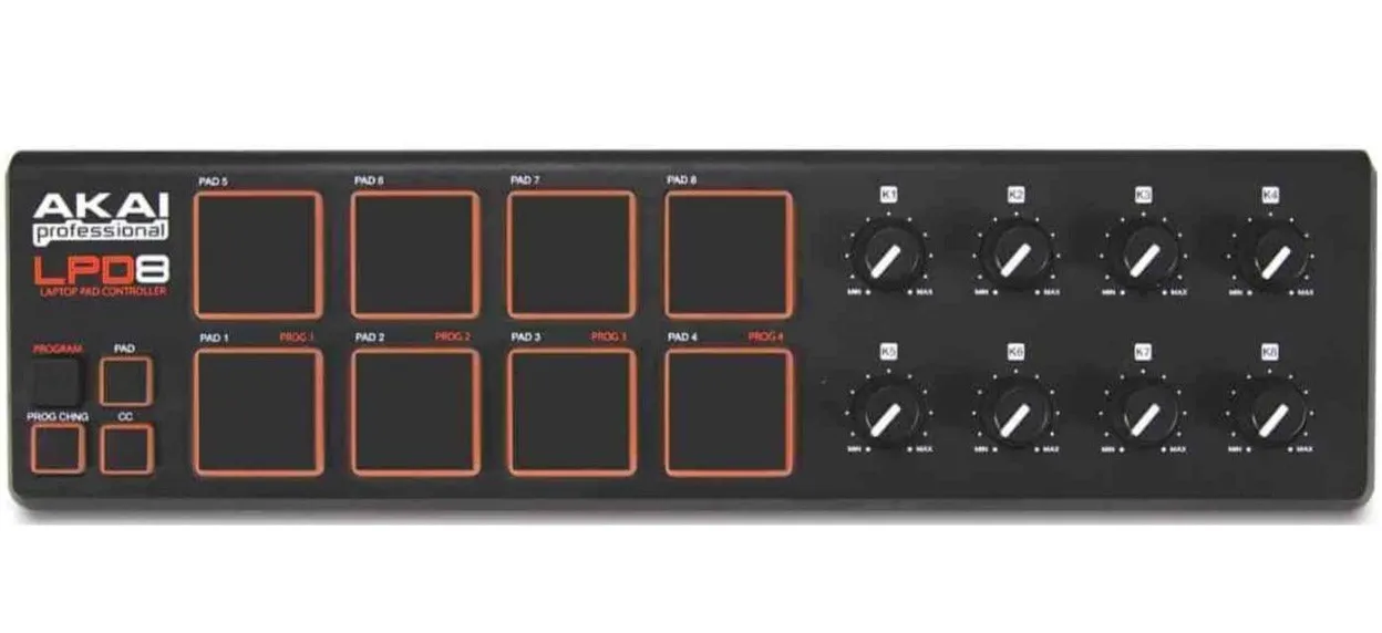 Akai LPD8 USB Pad Controller W/ 8 Velocity-Sensitive Pads