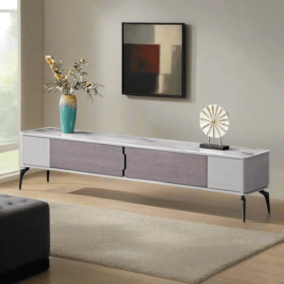Amadeus Glossy Sintered Stone TV Console