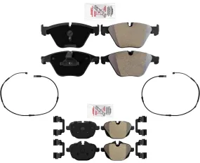 AmeriPRO Front and Rear Disc Brake Pads & Sensors for BMW 535d 2014-2016