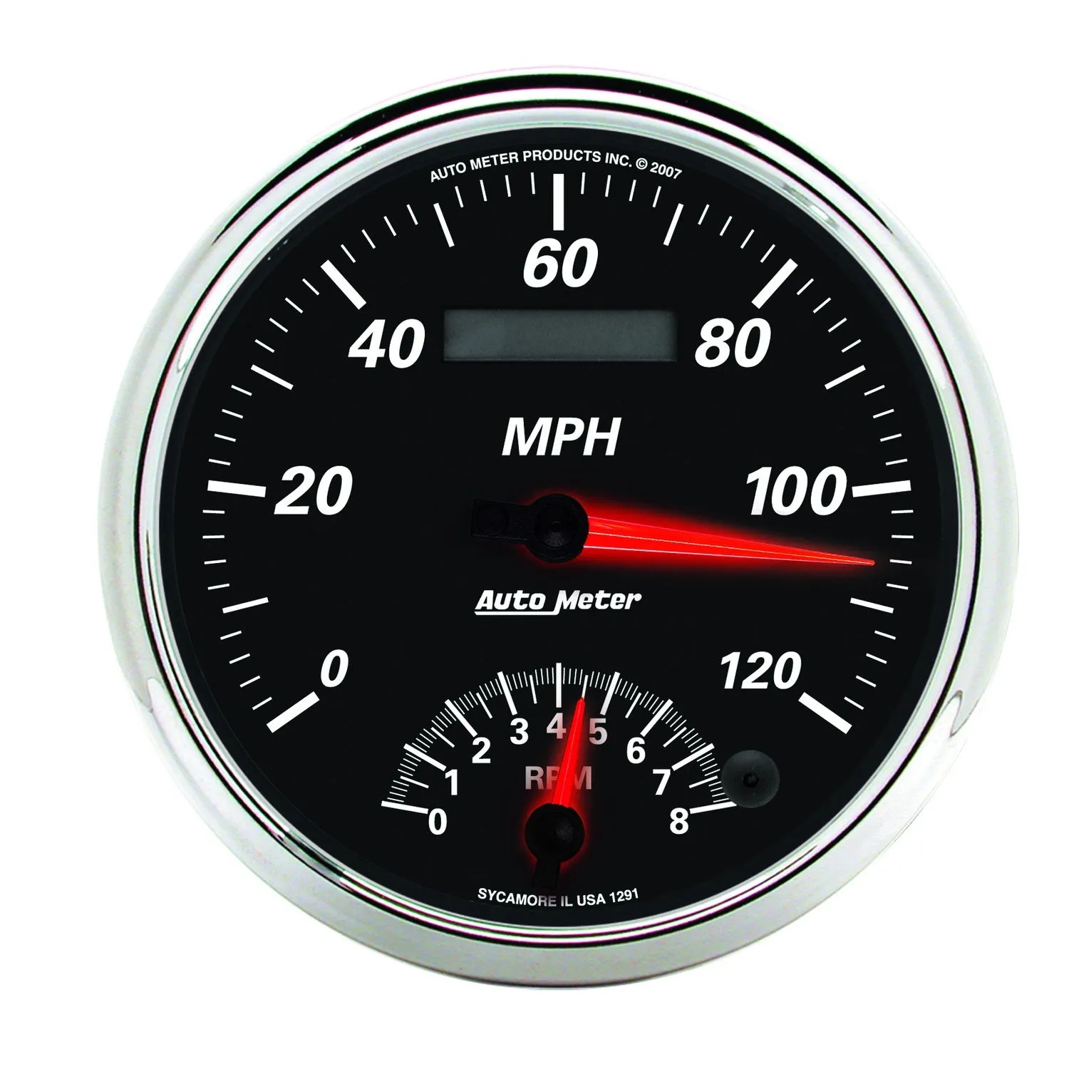 AutoMeter 1291 GAUGE; TACH/SPEEDO; 5in.; 120MPH/8K RPM; ELEC. PROGRAM; DESIGNER BLACK II