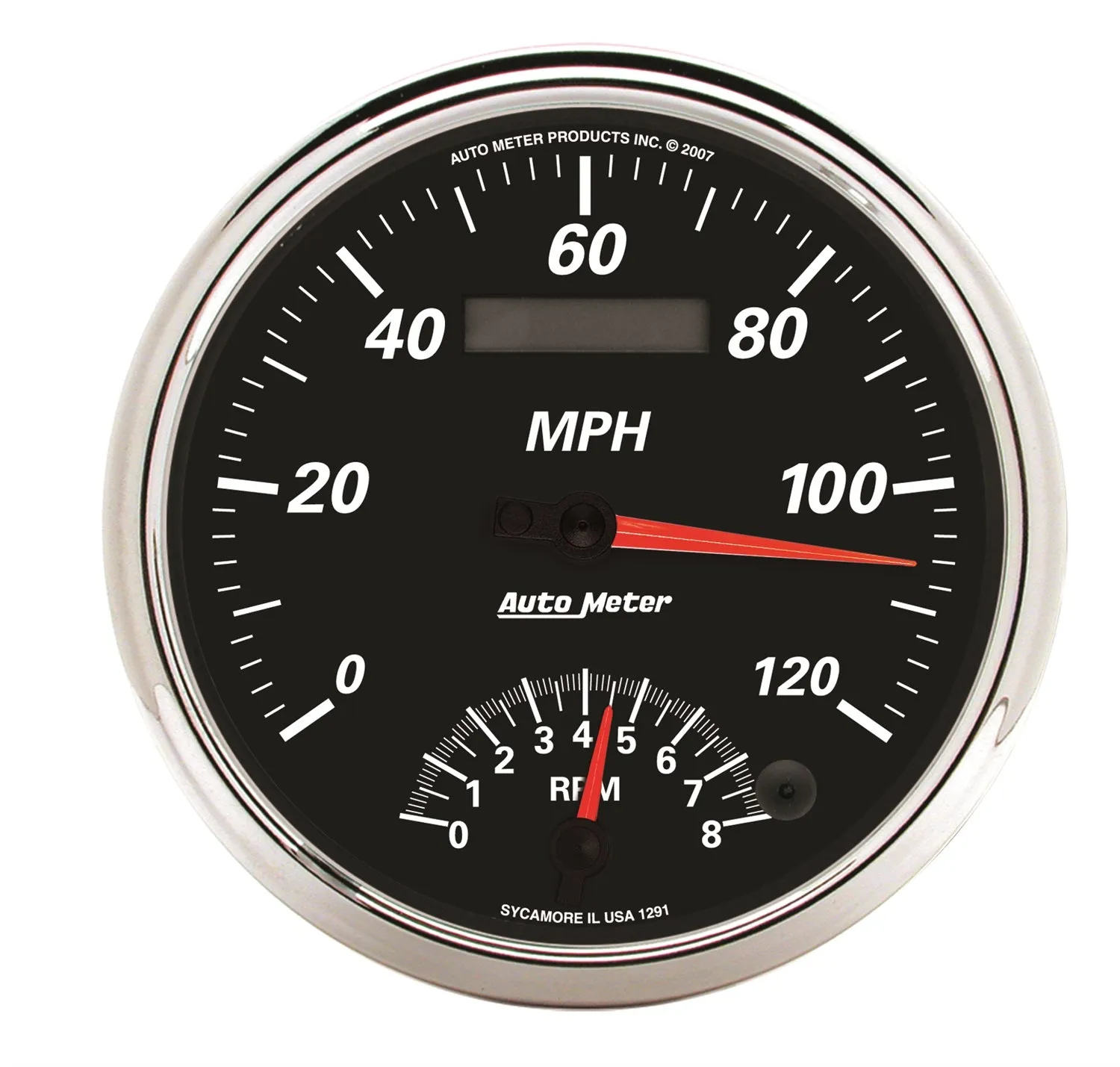 AutoMeter 1291 GAUGE; TACH/SPEEDO; 5in.; 120MPH/8K RPM; ELEC. PROGRAM; DESIGNER BLACK II