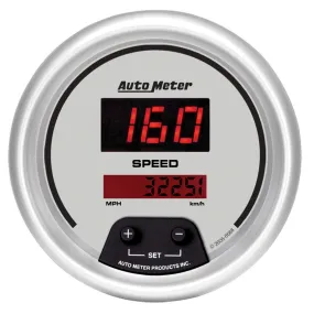 AutoMeter 6588 GAUGE; SPEEDO; 3 3/8in.; 260MPH/260KM/H; ELEC PROGRAM; DIGITAL; SLVR W/RED LED