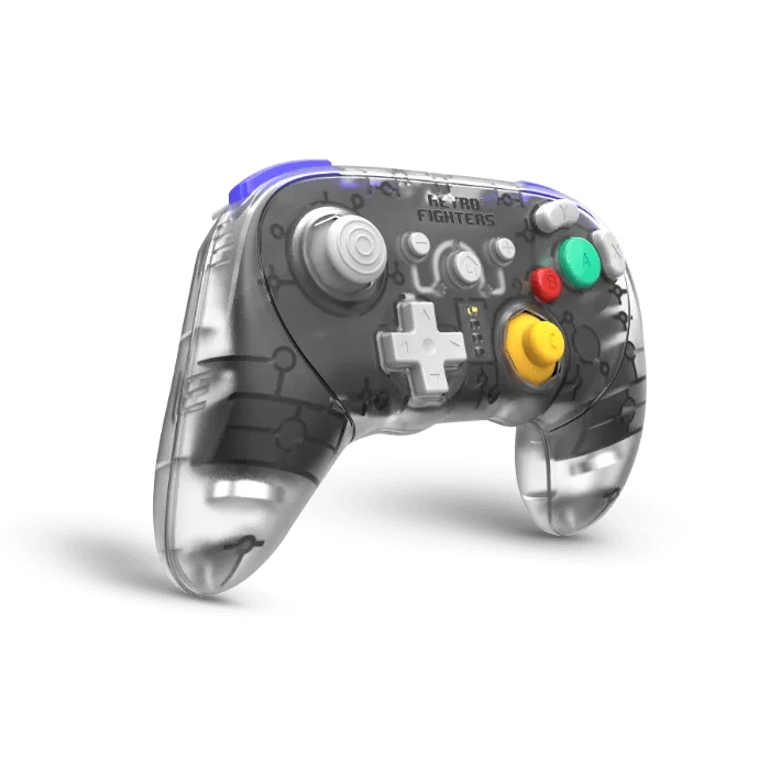 BattlerGC Pro wireless controller for Nintendo GameCube, Wii, Switch & PC, with bluetooth / 2.4G - Crystal | Retro Fighters