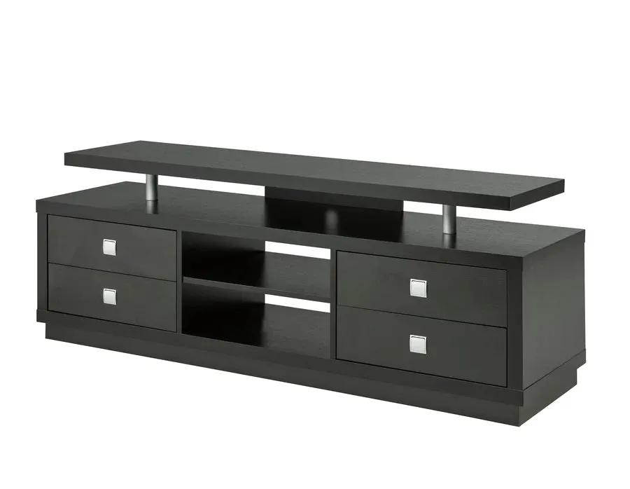 Black 66" Wooden TV Stand- Model #8045