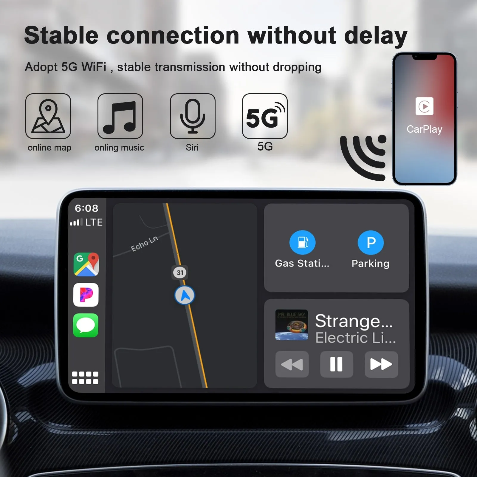 Car Adapter Compatible for Carplay Wireless Receiver Car