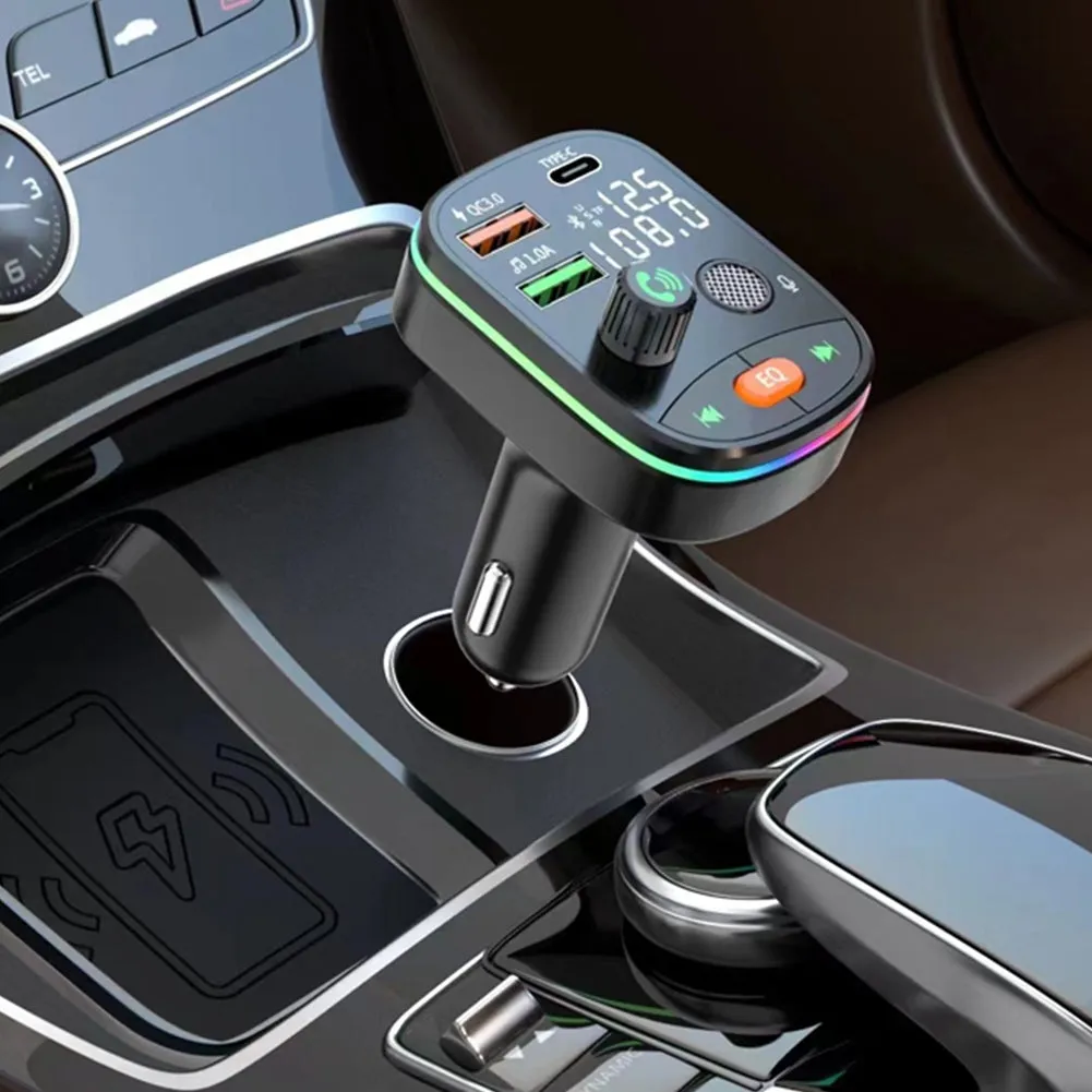 Car Bluetooth Mp3 Fm Transmitter With Usb Charging Port Display
