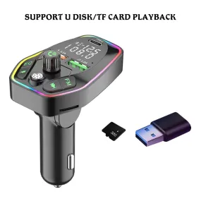Car Bluetooth Mp3 Wireless Fm Transmitter Dual Screens Display
