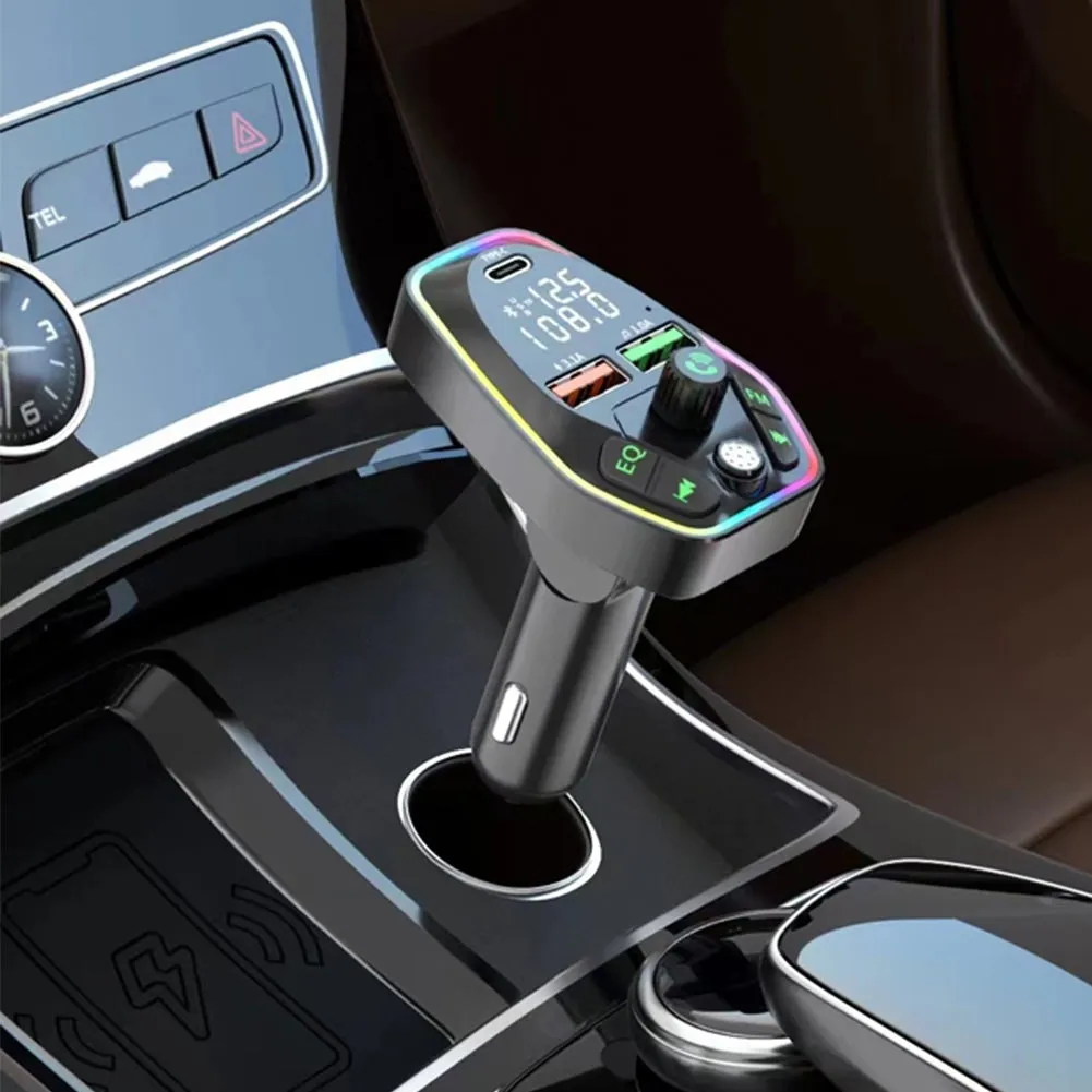 Car Bluetooth Mp3 Wireless Fm Transmitter Dual Screens Display