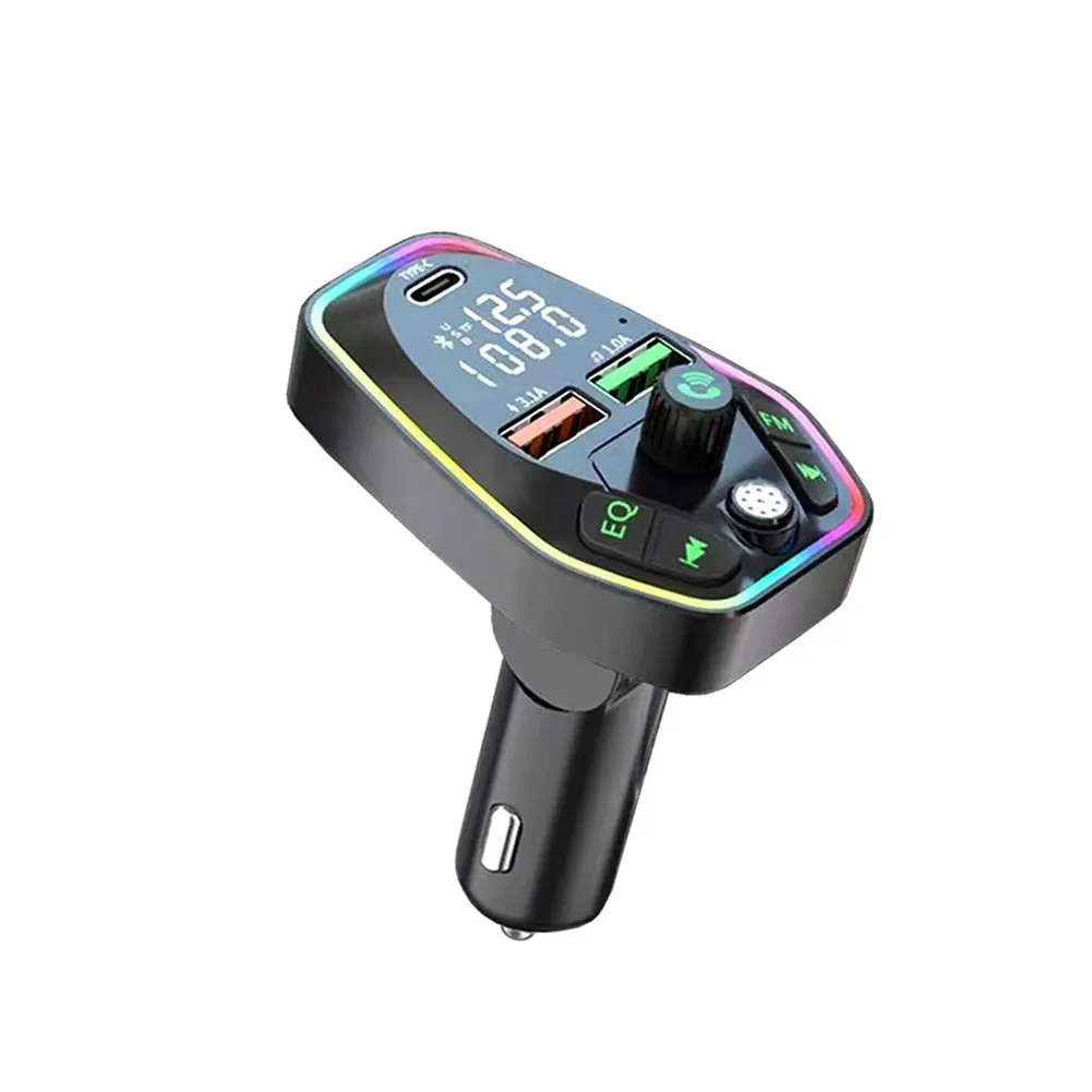 Car Bluetooth Mp3 Wireless Fm Transmitter Dual Screens Display