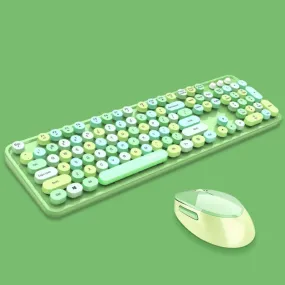 Chic Punk-Inspired Wireless Keyboard and Mouse Combo for Girls
