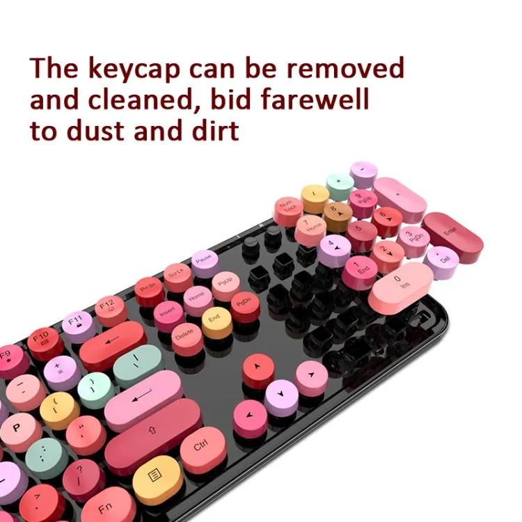 Chic Punk-Inspired Wireless Keyboard and Mouse Combo for Girls