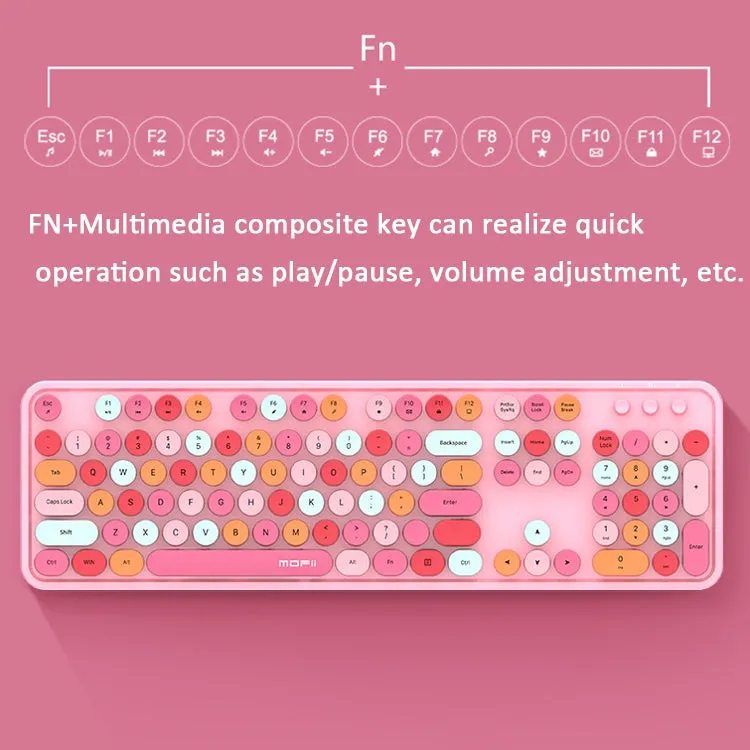 Chic Punk-Inspired Wireless Keyboard and Mouse Combo for Girls