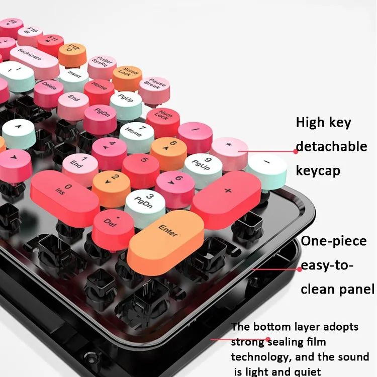 Chic Punk-Inspired Wireless Keyboard and Mouse Combo for Girls