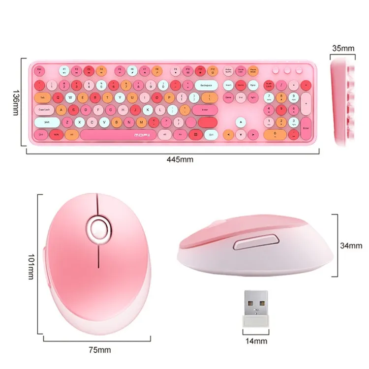 Chic Punk-Inspired Wireless Keyboard and Mouse Combo for Girls