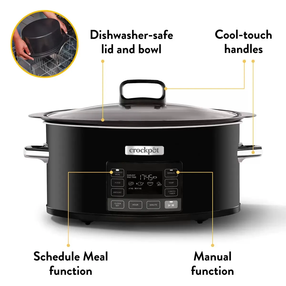 Crockpot CSC093 TimeSelect Digital Slow Cooker Black 5.6L