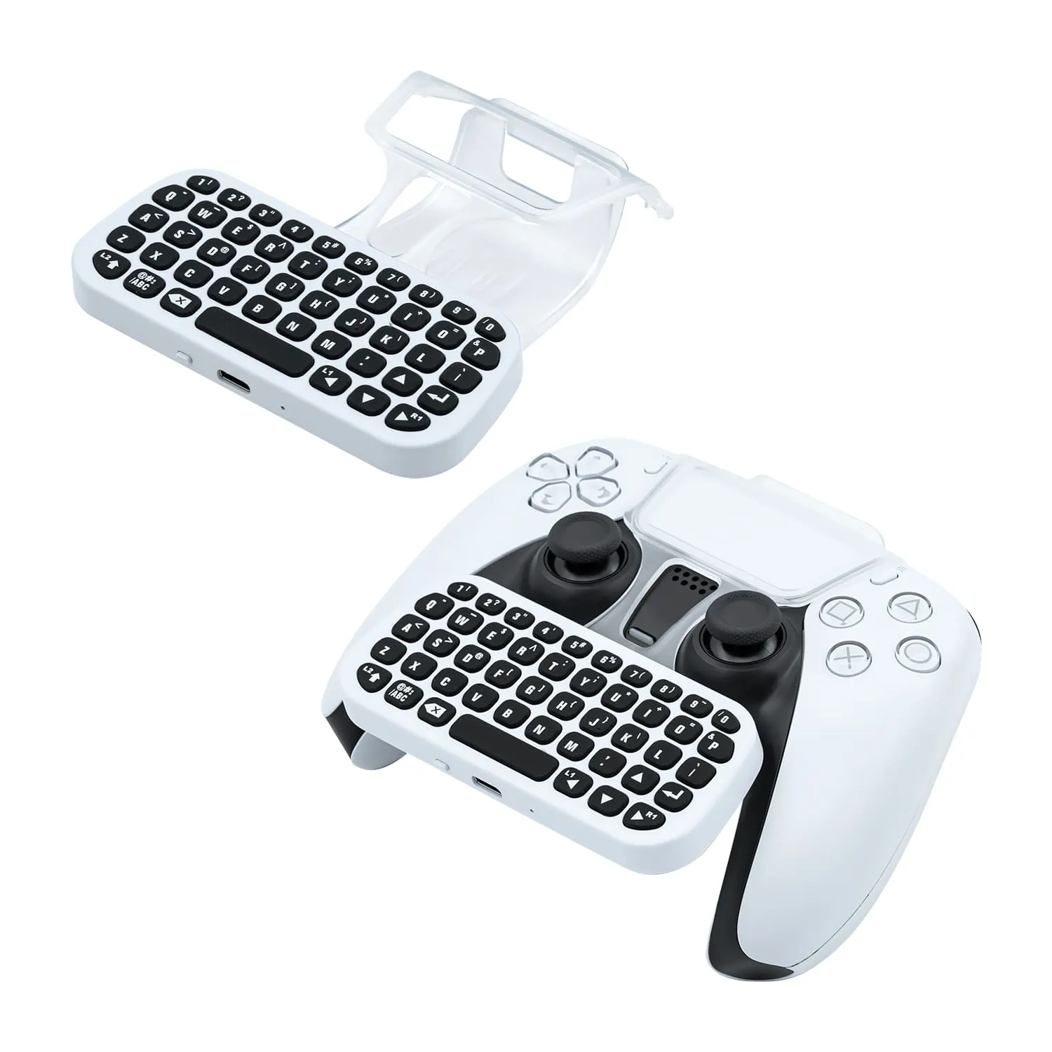 DOBE Wireless Mini Keyboard with Clip for PS5 Controller White (TP5-0556)