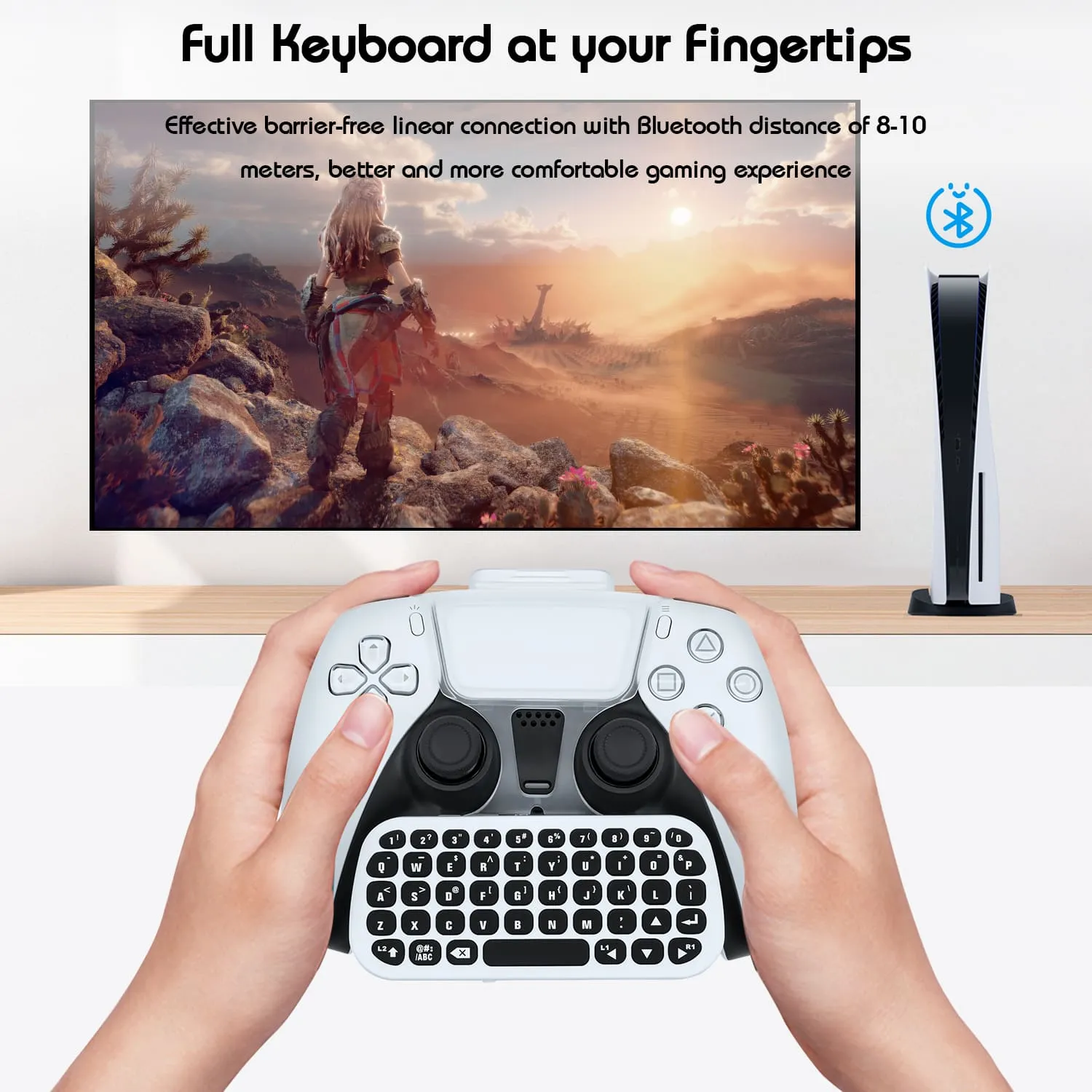 DOBE Wireless Mini Keyboard with Clip for PS5 Controller White (TP5-0556)
