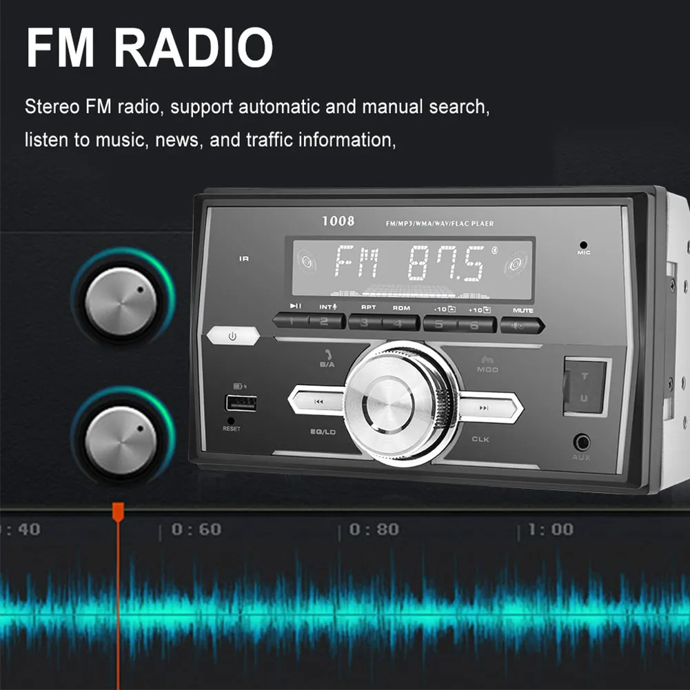 Dual Din Car Mp3 Player Bluetooth Hands Free Iso Interface Ubs
