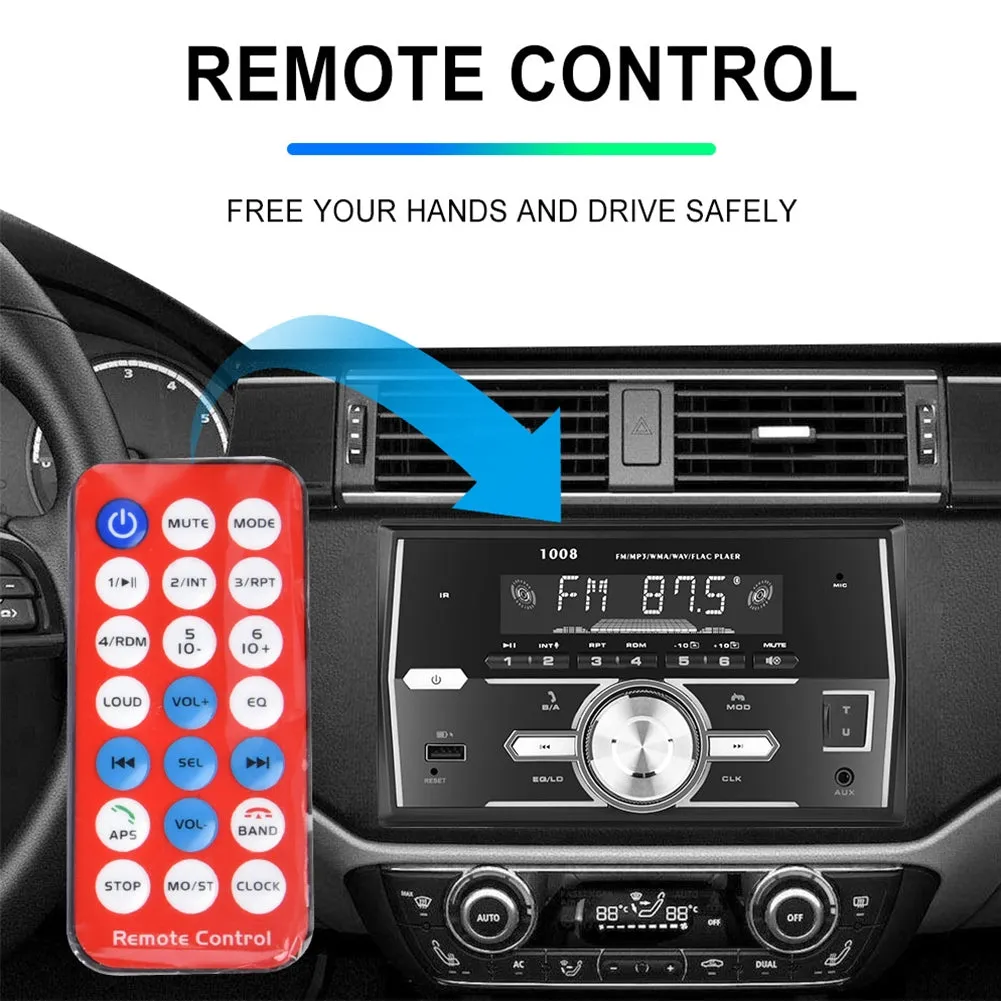 Dual Din Car Mp3 Player Bluetooth Hands Free Iso Interface Ubs