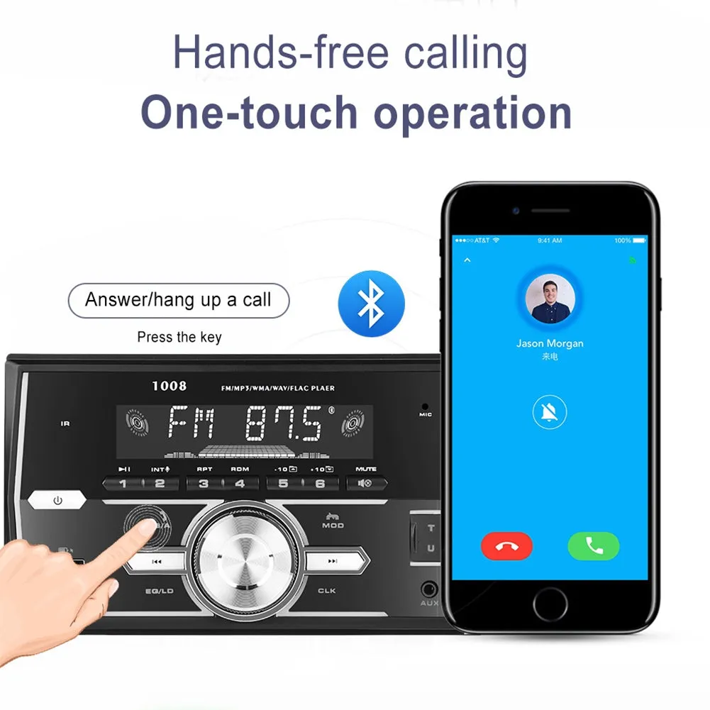 Dual Din Car Mp3 Player Bluetooth Hands Free Iso Interface Ubs