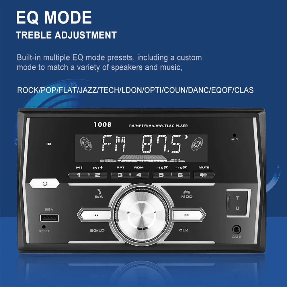 Dual Din Car Mp3 Player Bluetooth Hands Free Iso Interface Ubs