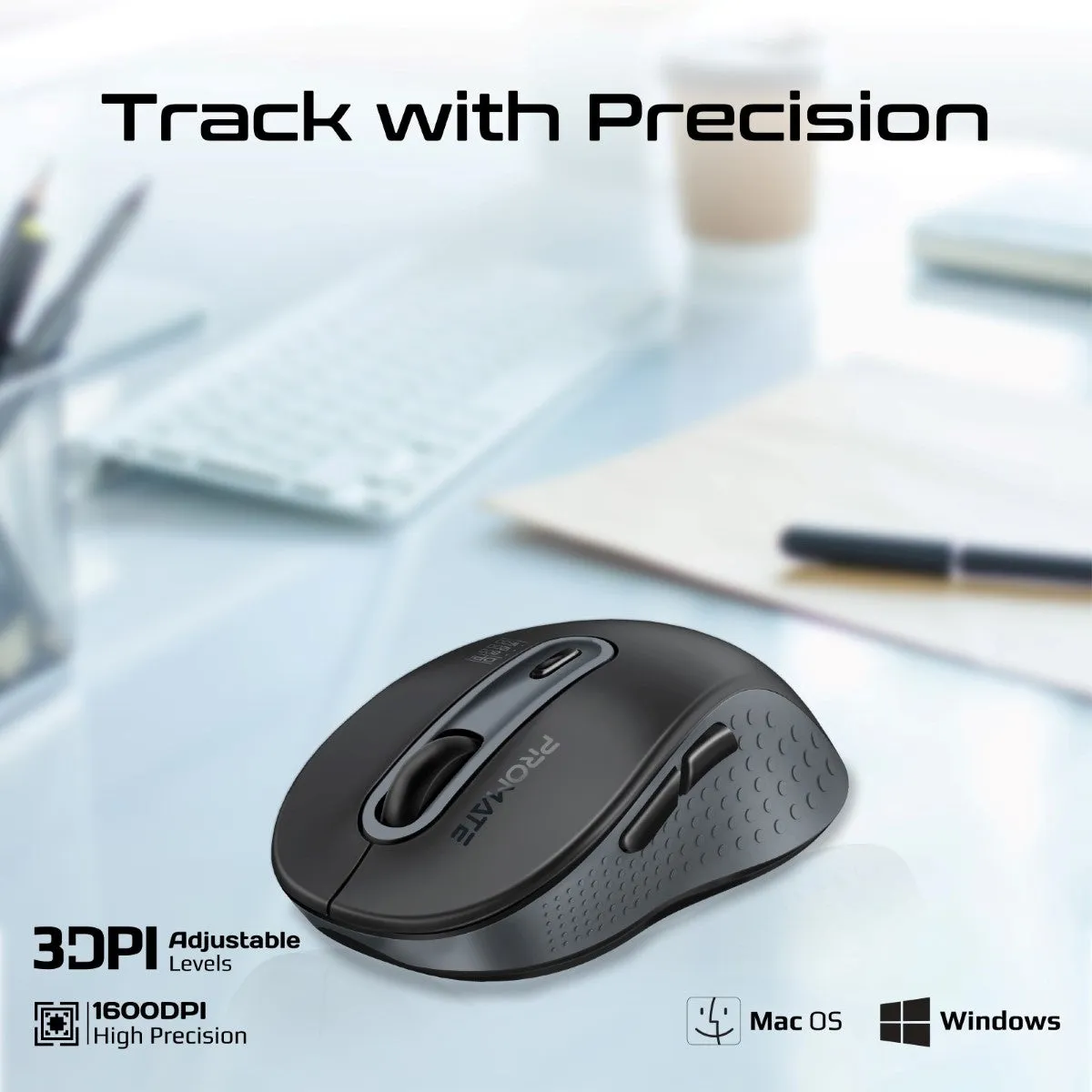 Dual Mode Wireless Optical Mouse with BT & RF Connectivity