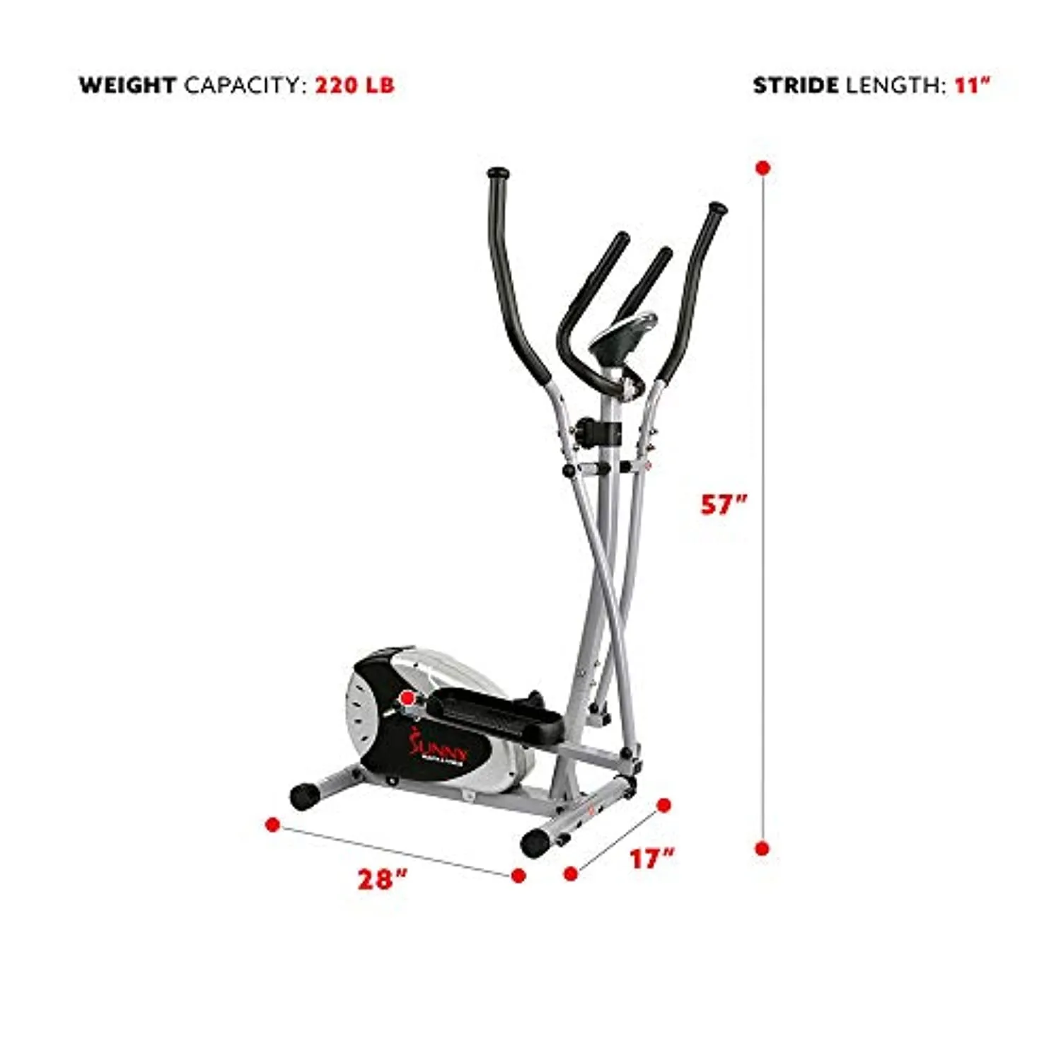 Elliptical Machine Cross Trainer with 8 Level Resistance and Digital Monitor