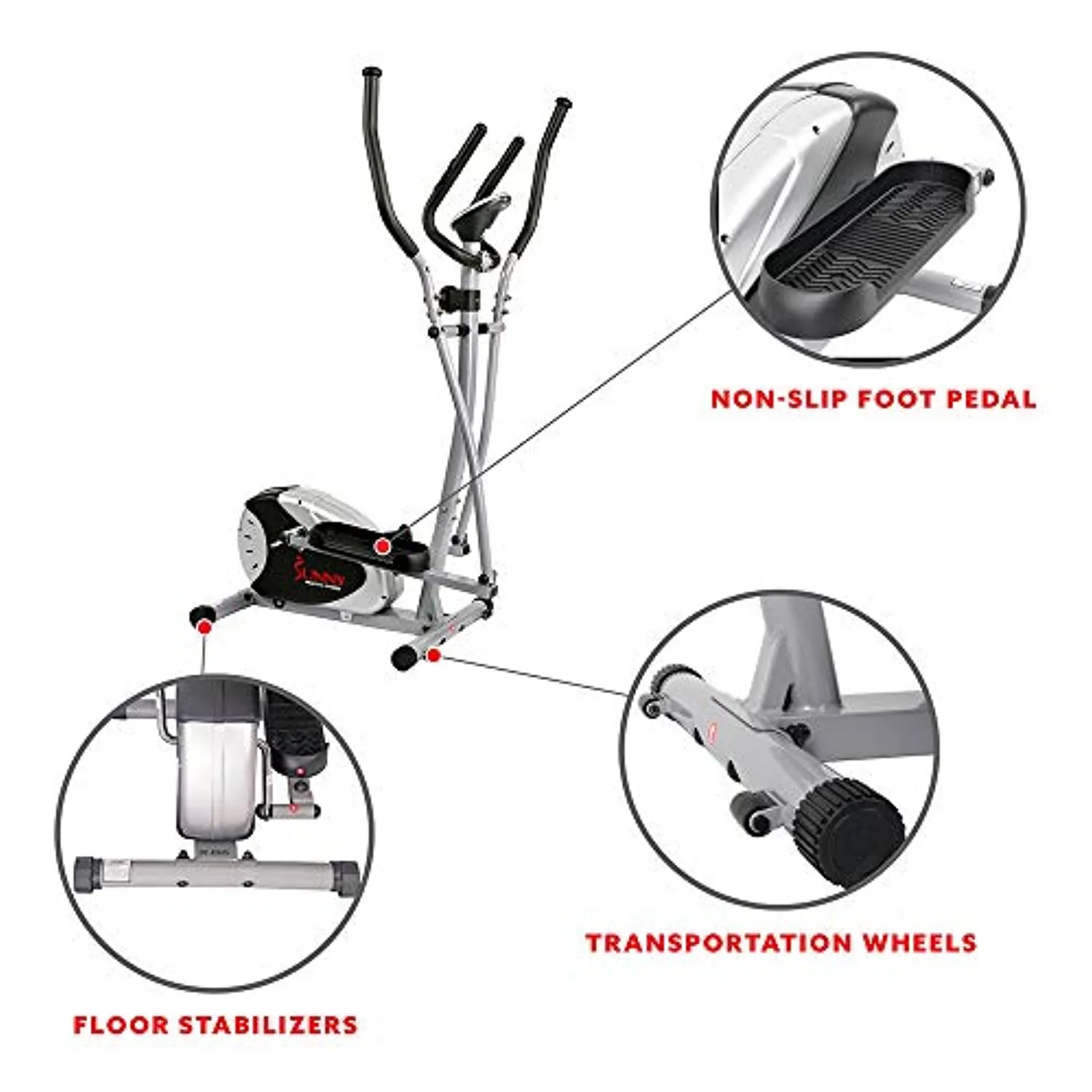 Elliptical Machine Cross Trainer with 8 Level Resistance and Digital Monitor