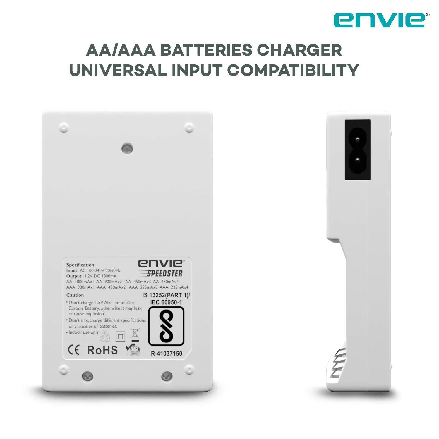 ENVIE (ECR11 AA2800 4PL) Speedster Rechargeable Batteries Charger for AA & AAA with 4x2800mah Batteries (with LCD Display)