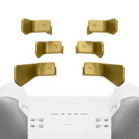eXtremeRate Metalic Hero Gold 6in1 Replacement Interchangeable Swift Back Paddles for Xbox One Elite & Elite Series 2 Controller - IL603