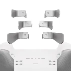 eXtremeRate Metalic Silver 6in1 Replacement Interchangeable Swift Back Paddles for Xbox One Elite & Elite Series 2 Controller - IL602