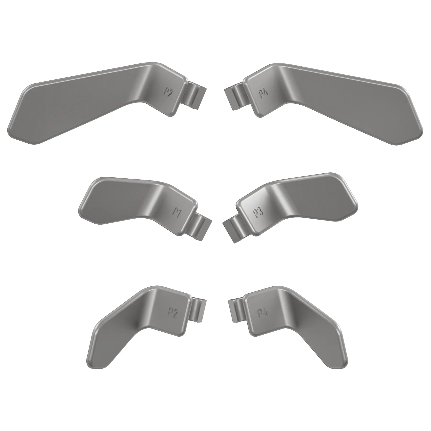 eXtremeRate Metalic Silver 6in1 Replacement Interchangeable Swift Back Paddles for Xbox One Elite & Elite Series 2 Controller - IL602