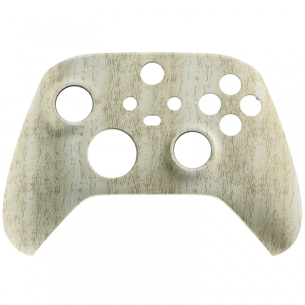 eXtremeRate Pine Wood Grain Replacement Part Faceplate, Soft Touch Grip Housing Shell Case for Xbox Series S & Xbox Series X Controller Accessories - Controller NOT Included - FX3S210