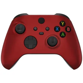 eXtremeRate Scarlet Red Replacement Part Faceplate, Soft Touch Grip Housing Shell Case for Xbox Series S & Xbox Series X Controller Accessories - Controller NOT Included - FX3P303