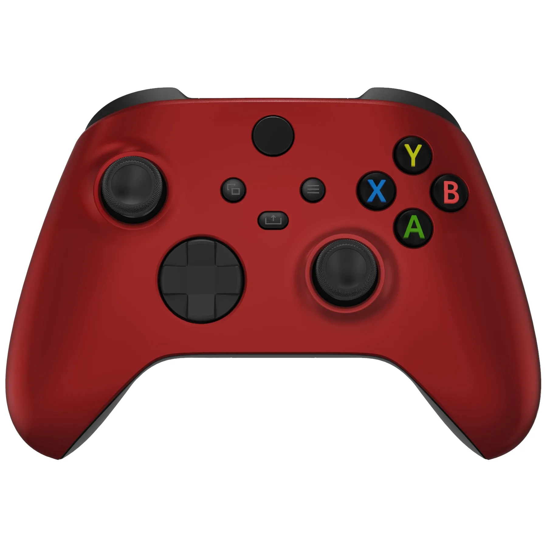 eXtremeRate Scarlet Red Replacement Part Faceplate, Soft Touch Grip Housing Shell Case for Xbox Series S & Xbox Series X Controller Accessories - Controller NOT Included - FX3P303