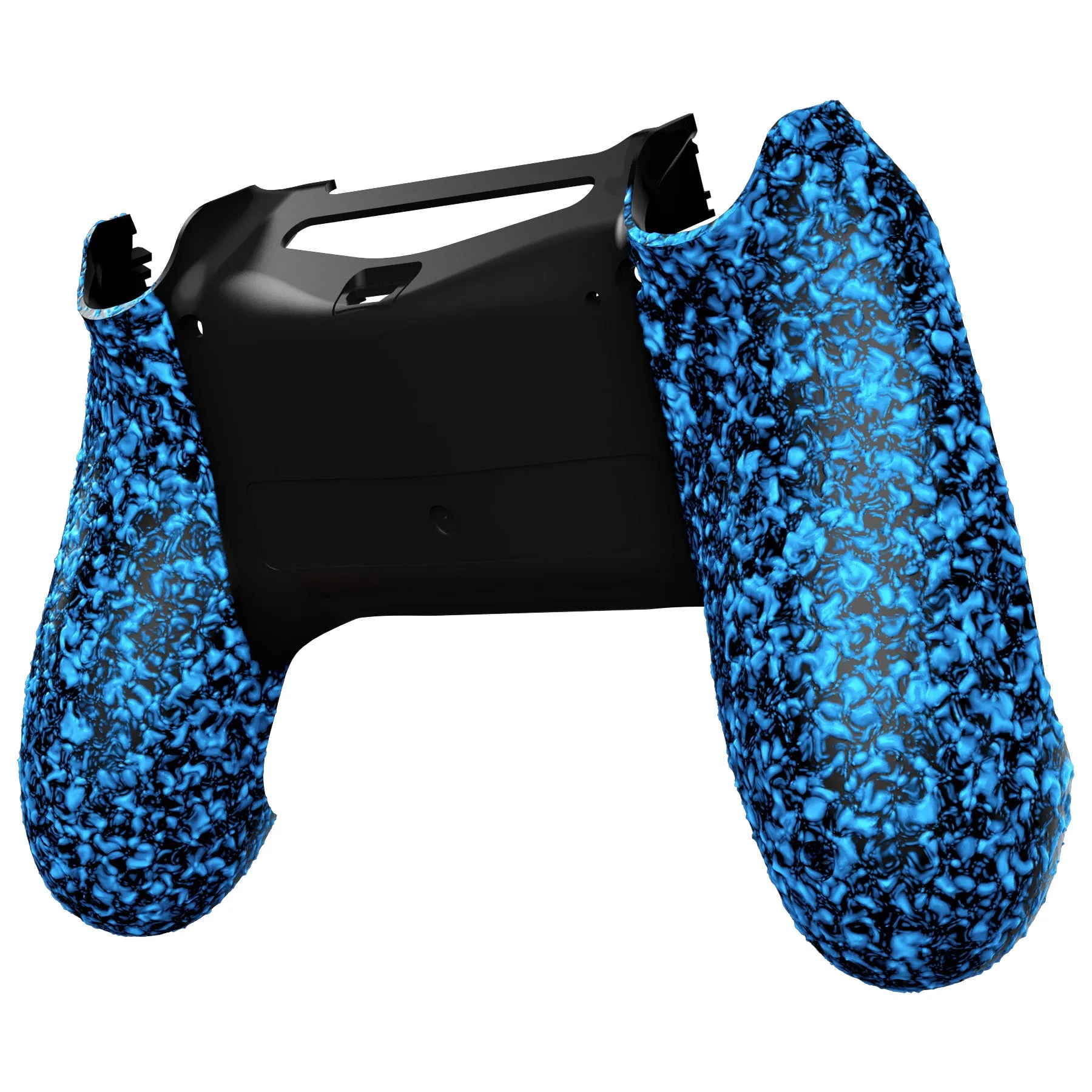 eXtremeRate Textured Blue Bottom Shell Game Improvement Repair for PS4 Slim Pro Controller JDM-040  JDM-050 JDM-055 - SP4BR03
